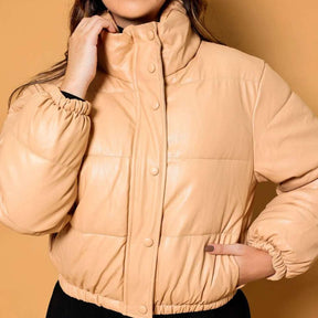 Jaqueta Feminina Bomber de Couro Stella Monroe