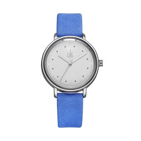 Relógio Retro Feminino Minimalista Pulseira em Couro