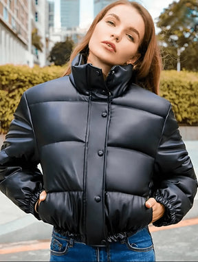 Jaqueta Feminina Bomber de Couro Stella Monroe