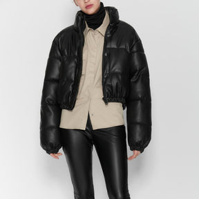 Jaqueta Feminina Bomber de Couro Stella Monroe