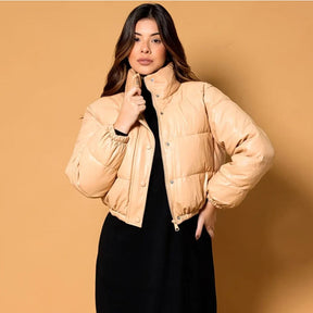 Jaqueta Feminina Bomber de Couro Stella Monroe